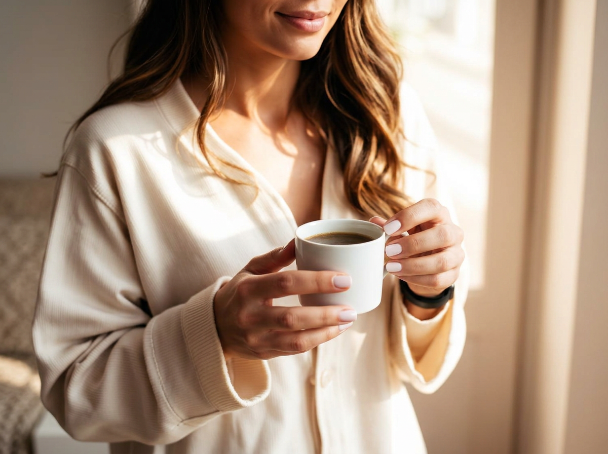 Woman with morning coffee